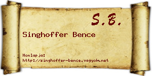 Singhoffer Bence névjegykártya
