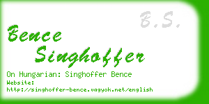bence singhoffer business card